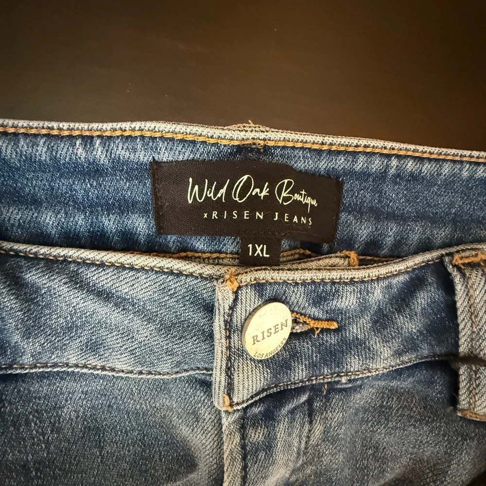 NWT x Risen Light Blue Distressed Denim Shorts 1X